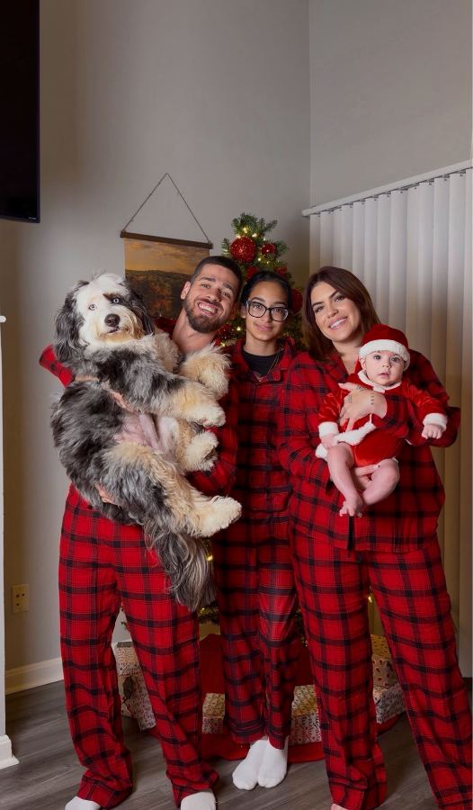 Amanda com a família