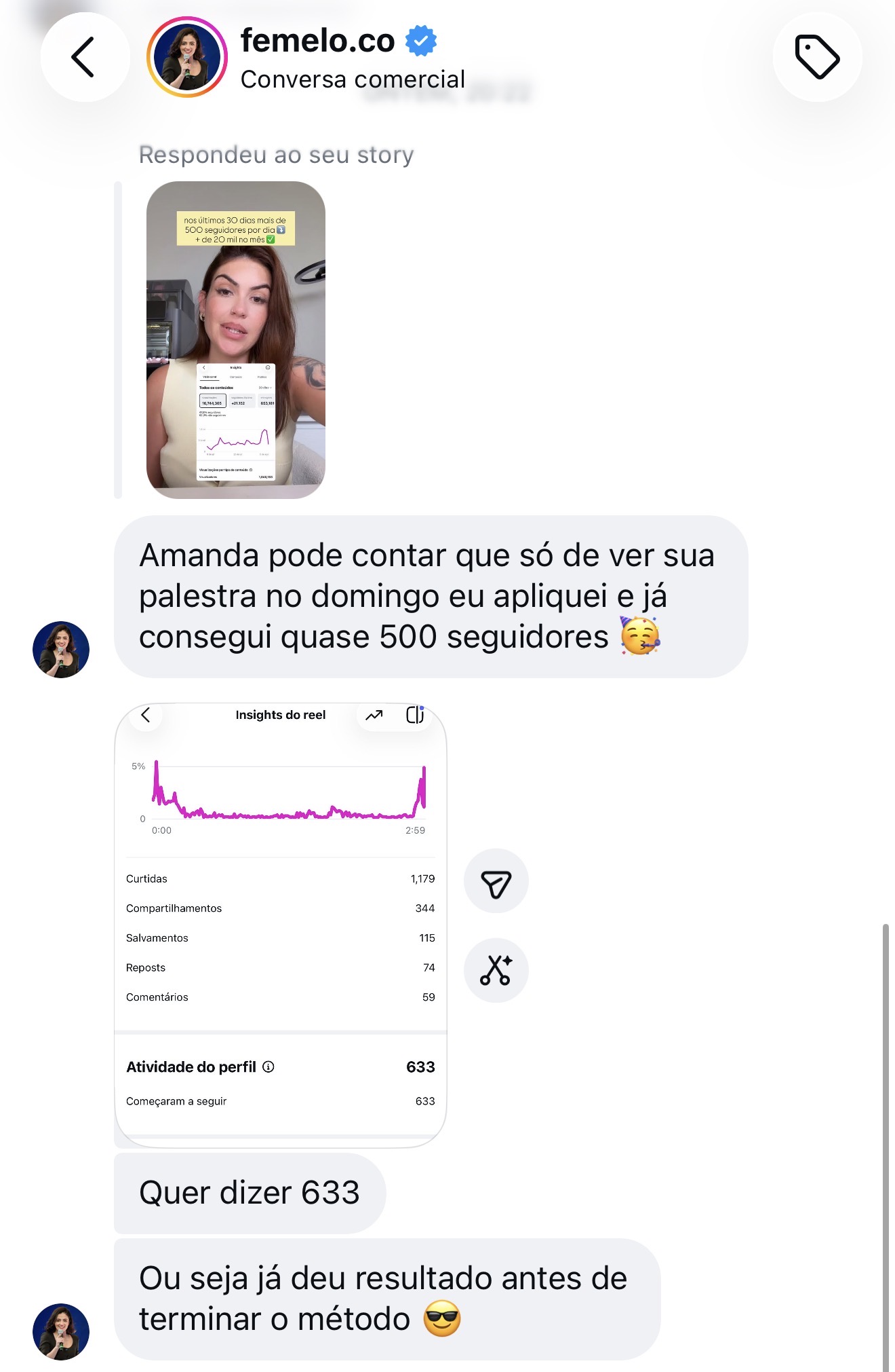 Feedback: quase 500 seguidores em um dia