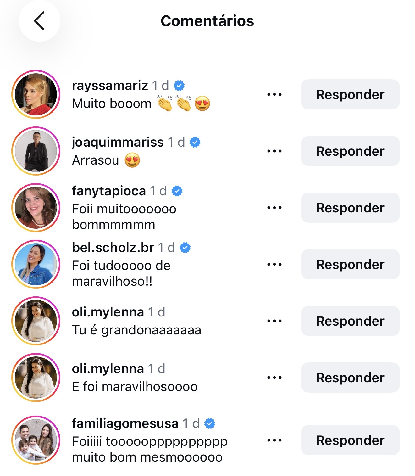 Comentários da primeira turma